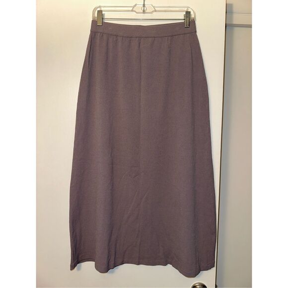 Eileen Fisher Medium Dusty Purple Rayon Knit Women’s Midi Skirt EUC - Picture 1 of 6